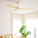 EarthFirst Wynd DC Ceiling Fan with Base Cap by Fanco – Ecru with FSC Timber Blades 60″