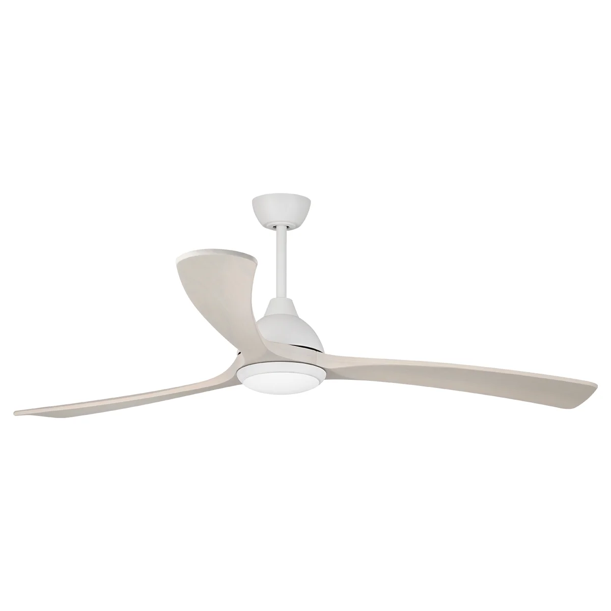 [W-CFFCSA26LWH-WH] Sanctuary DC Ceiling Fan by Fanco with LED Light & Remote – White with Whitewash Solid Timber Blades 70″