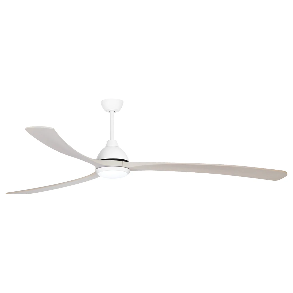 [W-CFFCSA29LWH-WH] Sanctuary DC Ceiling Fan by Fanco with LED Light & Remote – White with Whitewash Timber Blades 92″