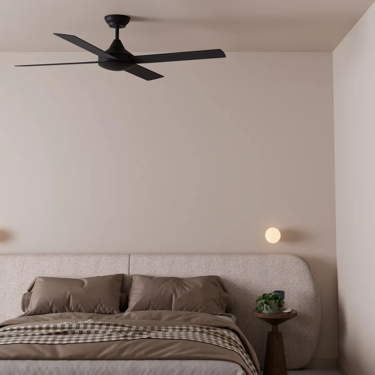 Calibo Heron 48" (1220mm) Indoor/Outdoor AC Ceiling Fan With E27 Light - White