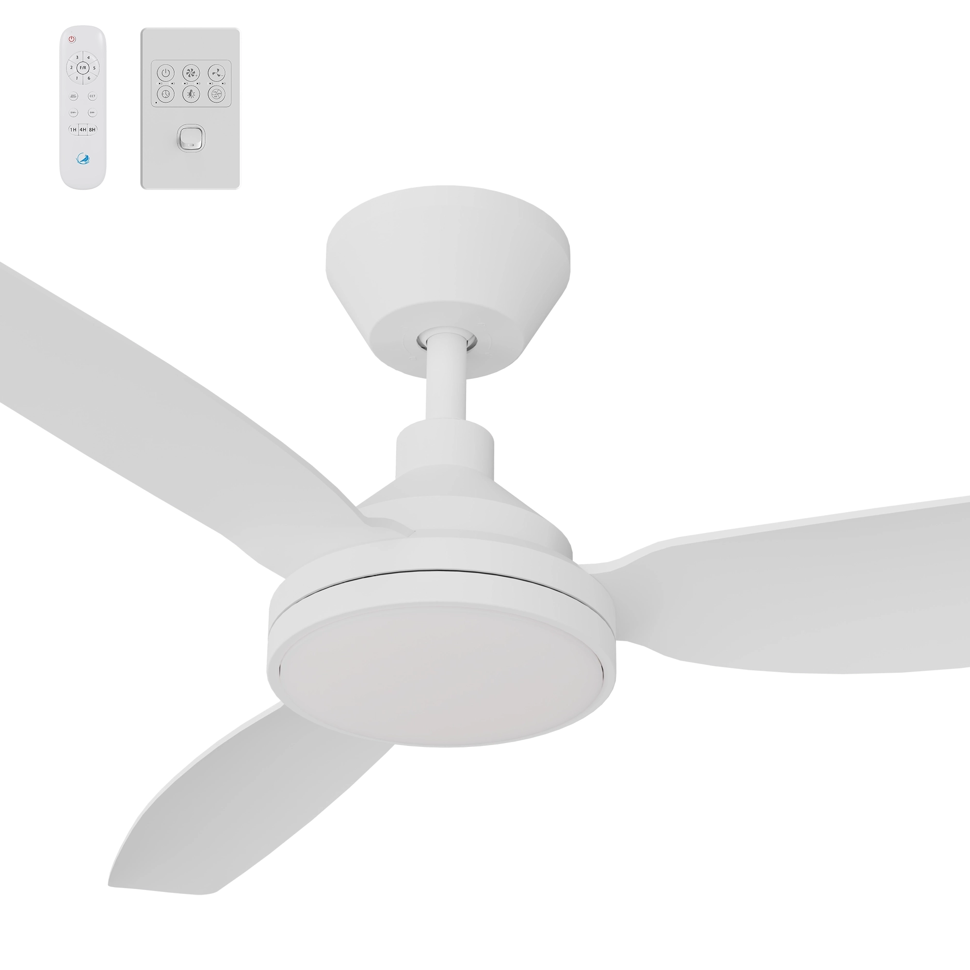 Calibo Sora 52" DC Ceiling Fan with LED Light, Wall Control and Remote