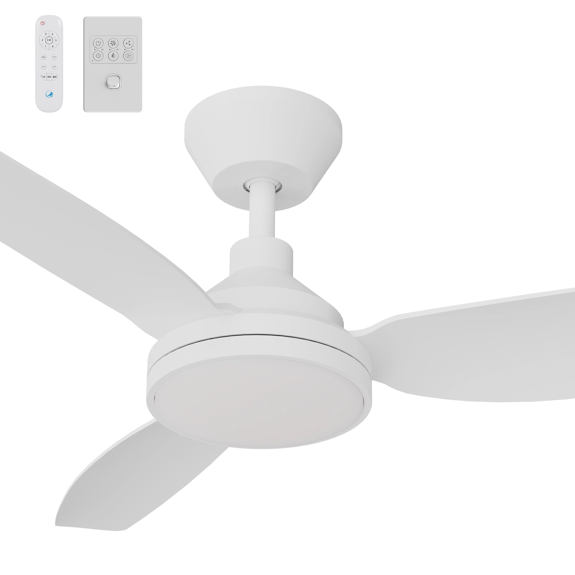 Calibo Sora 48" DC Ceiling Fan with LED Light, Wall Control and Remote