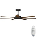 Alula SMART DC Ceiling Fan by Calibo – Black with Koa Blades 60″