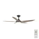 Storm DC Ceiling Fan by Calibo with LED Light – Black with Koa Timber Style ABS Blades 48″