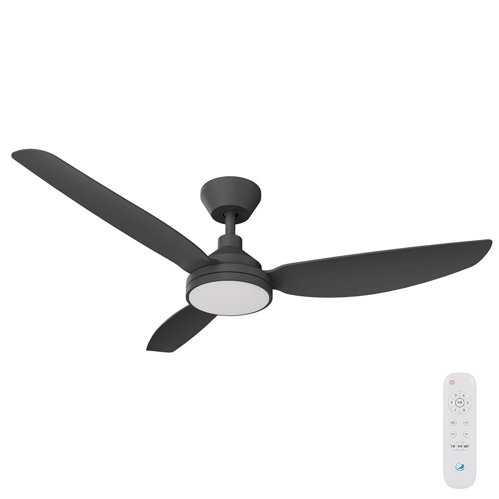 Clayfield DC Ceiling Fan by Calibo with LED Light – Black 52″