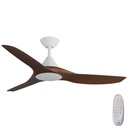 CloudFan SMART DC Ceiling Fan by Calibo – White with Koa Timber Style ABS Blades 48″