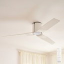 Flow DC Ceiling Fan by Fanco with LED Light – White 52″