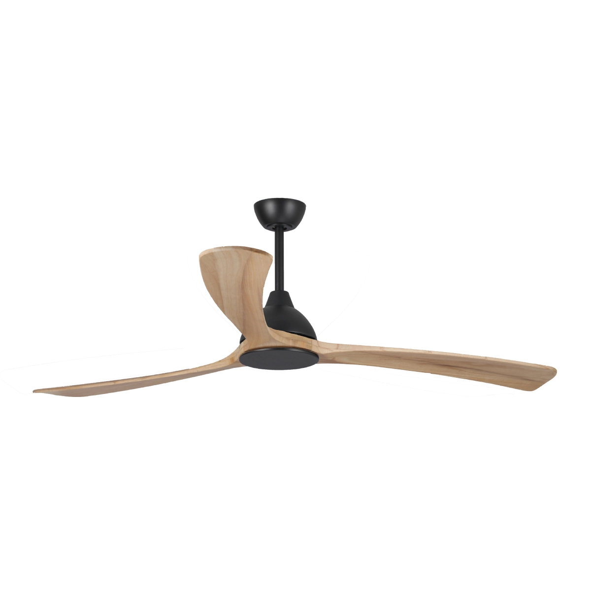 Sanctuary DC Ceiling Fan by Fanco – Black with Natural Timber Blades 70″